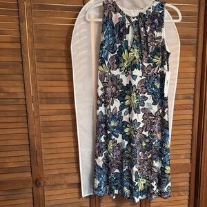 Maggy London Floral Casual Dress in Blue and Purple